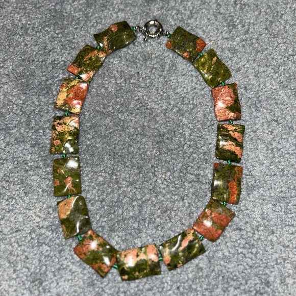 Necklace Natural Unakite Gemstone necklace - Picture 7 of 7